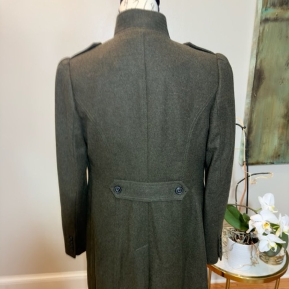 Banana Republic Olive Green Wool Blend Military Coat XS